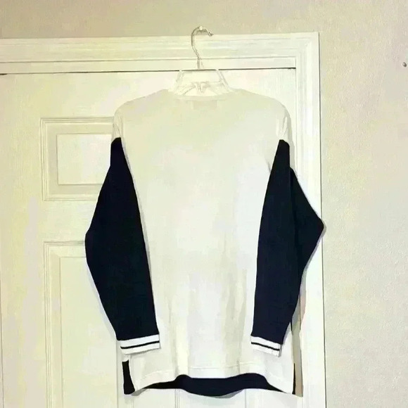 VICTORIA SPORT Vintage Sweater Top Sweatshirt Drawstring Striped Crest Classic - Picture 2 of 13